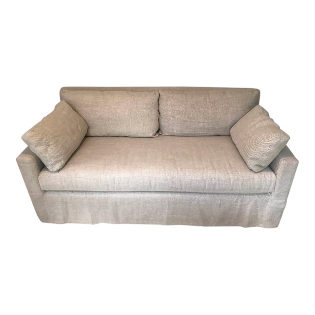 Restoration Hardware Belgian Track Arm Linen Slipcovered Sofa