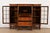 1920s Antique English Jacobean Carved Oak Glass Front Double Bookcase With Bureau and Drop Front Secretary Desk, Circa 1920s For Sale - Image 5 of 14