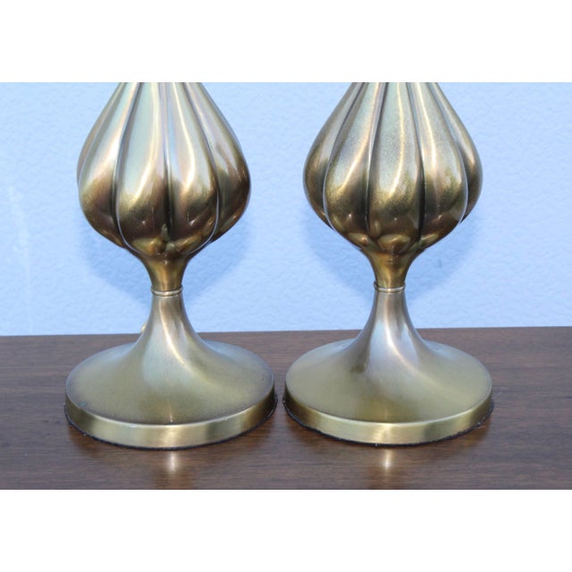 1950s Patinated Brass Stiffel Table Lamps - a Pair For Sale In New York - Image 6 of 10
