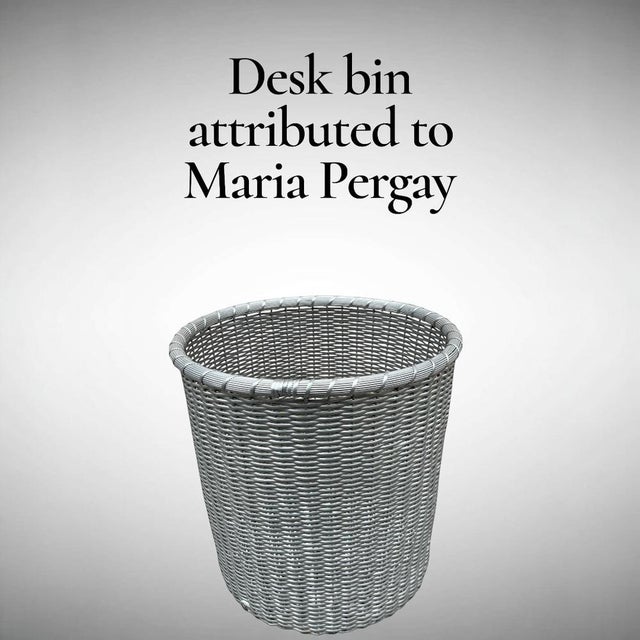 Office Trash Can attributed to Maria Pergay, 1970s, in Very Good conditions. Designed 1970 to 1979 This piece is...