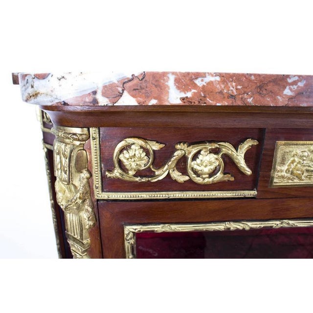 19th Century French Louis Revival Parquetry Display Cabinet For Sale - Image 3 of 10