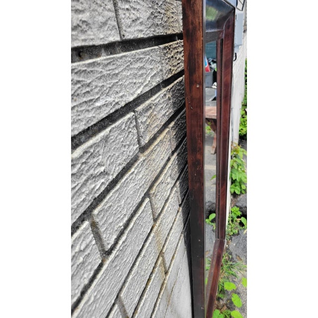 Brown Antique American Empire Flame Mahogany Ogee Wall Mirror 20x30 Wood Backing 1850s For Sale - Image 8 of 18