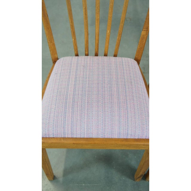 Vintage Danish Dining Chairs with Light Purple Fabric Seats, 1970s, Set of 8 For Sale - Image 6 of 14