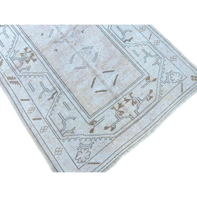 Vintage Turkish Handknotted Wool Rug For Sale - Image 6 of 9