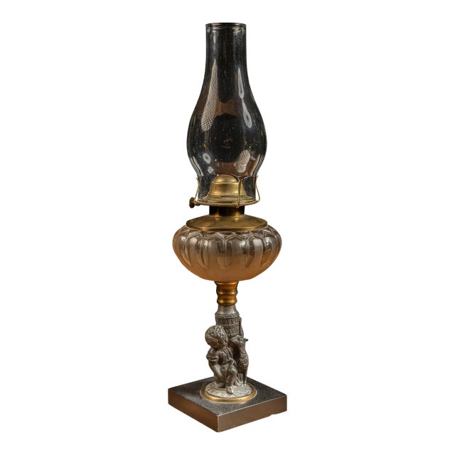 Vintage Figural Oil Lamp For Sale