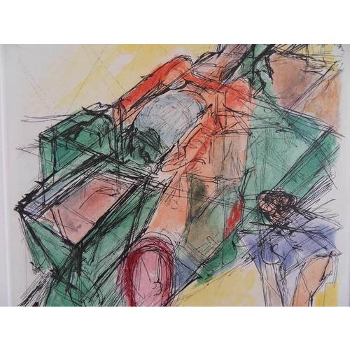 Jacques VILLON Passage of a chariot Aquatint etching engraving (printed in the Workshops of Manuel Robbe) Signed in the...