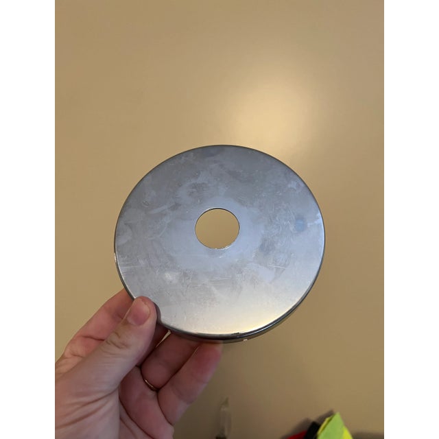 Vintage Mid-Century Modern Italian Murano Glass Triedi Venini Chandelier in Silver Chrome For Sale - Image 9 of 12