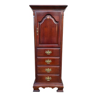 Late 20th Century Lexington 4 Drawer Chippendale Cherry Illuminated Lingerie and Jewelry Chest For Sale