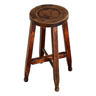 English 19th Century Oak Arts & Crafts Stool For Sale