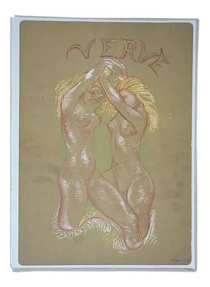 Vintage Mid 20th C. Lithograph-Female Nudes-Aristide Maillol From Verve Art Journal