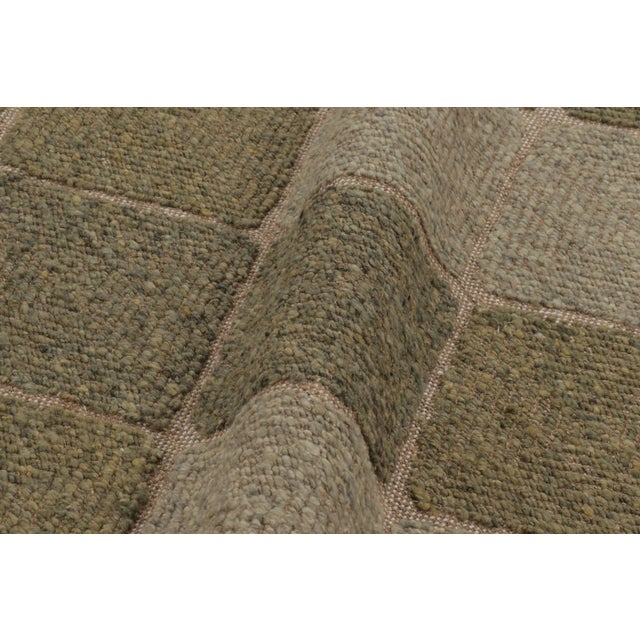 Textile Rug & Kilim’s Scandinavian-Inspired Rug, Olive & Sage Green Geometric Diamonds For Sale - Image 7 of 8