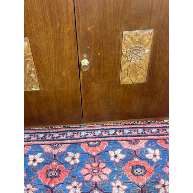 1980s 1980s Pair of Wood Night Stands With Carved Wood Panels For Sale - Image 5 of 11