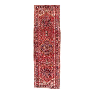 Vintage Persian Heriz Rug Runner, 04'06 X 13'11 For Sale