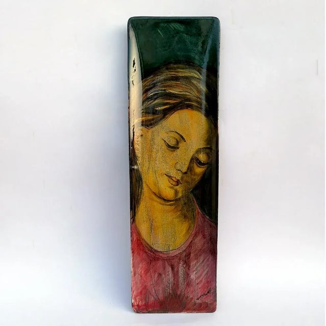 1950s Rectangular Painted Tray by R. Piano, 1950s For Sale - Image 5 of 6