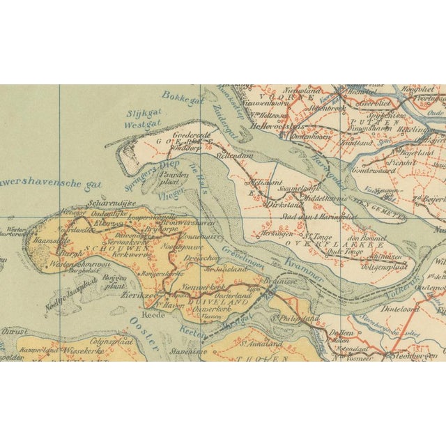 Antique Map of Zeeland, 1914 For Sale - Image 6 of 10