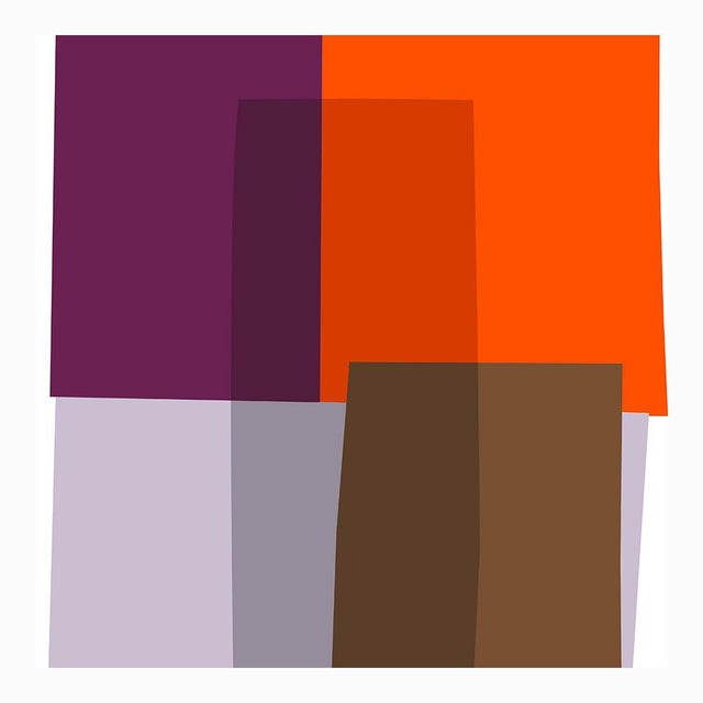 Mid-Century Modern Purple and Orange Collage Fine Art Print 18" X 24" by Liz Roache For Sale - Image 3 of 5