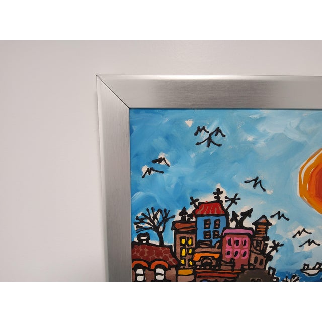 Original Mid Century Cityscape Painting of the Brooklyn Bridge by Edward Sokol 1979 For Sale - Image 13 of 18