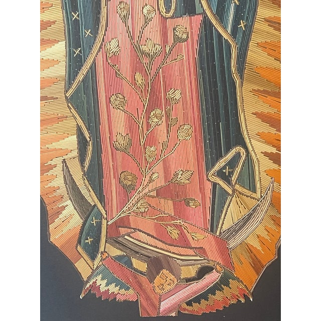 Folk Art 1920s South American Folk Art St Maria Art Collage in Straw For Sale - Image 3 of 5