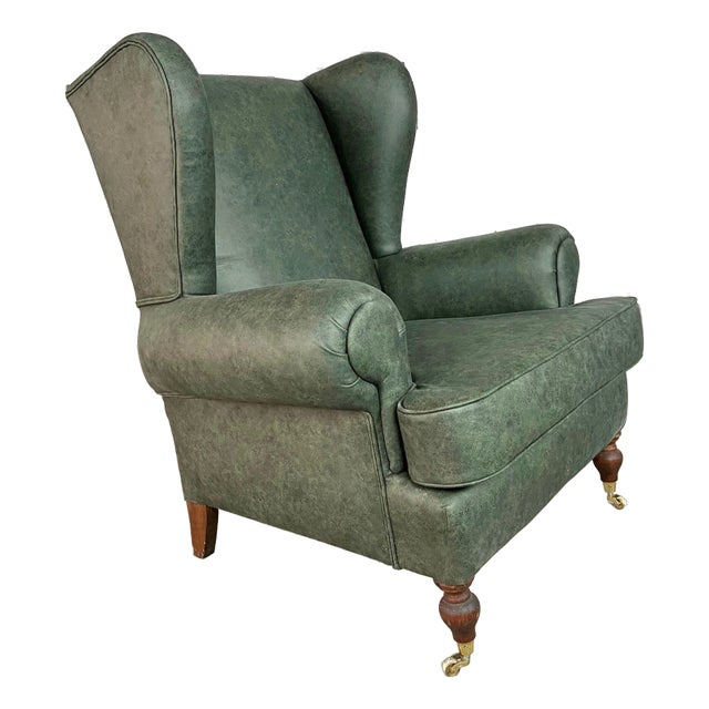 Dutch Wingback Chair, Reupholstered For Sale