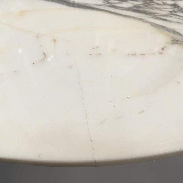 1950s Mid-Century Modern Italian Round Marble, Metal and Brass Dining Table, 1950s For Sale - Image 5 of 12
