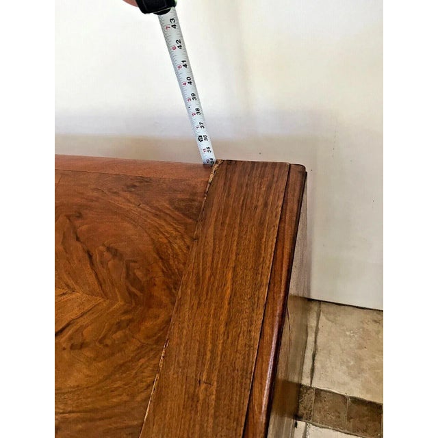 Wood 1930s Art Deco Desk Hide Away Top Door Double Lower Cabinet With Shelf For Sale - Image 7 of 10