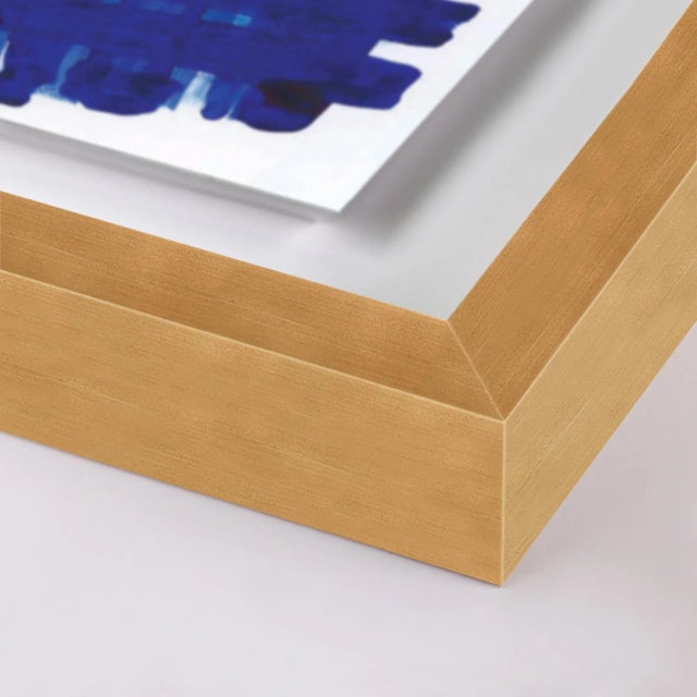 Cobalt Weaving by Gold Rush Art, Art Print in Gold Frame, Small Overall Size: 24x24 Frame Color: Gold