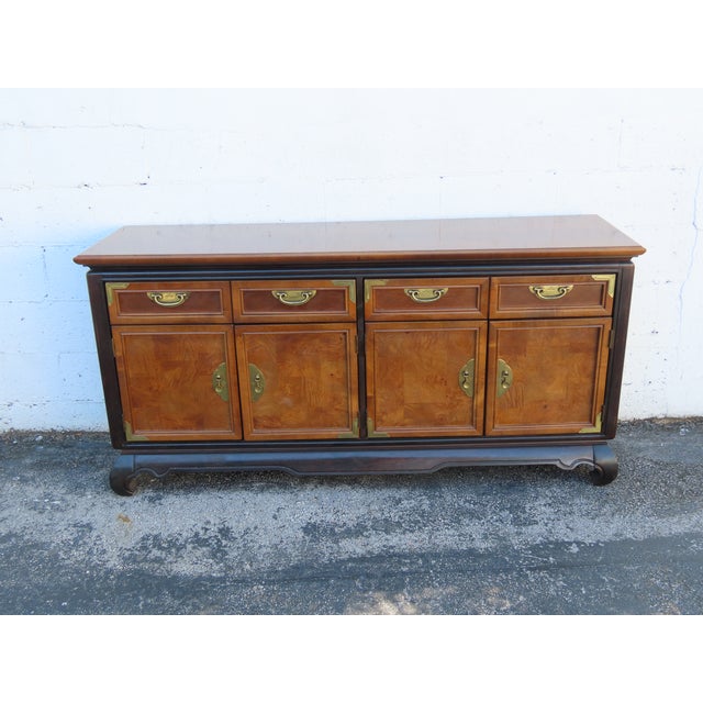 Broyhill Broyhill Hollywood Regency Long Low Dresser Sideboard Media Cabinet 6353 For Sale - Image 4 of 18