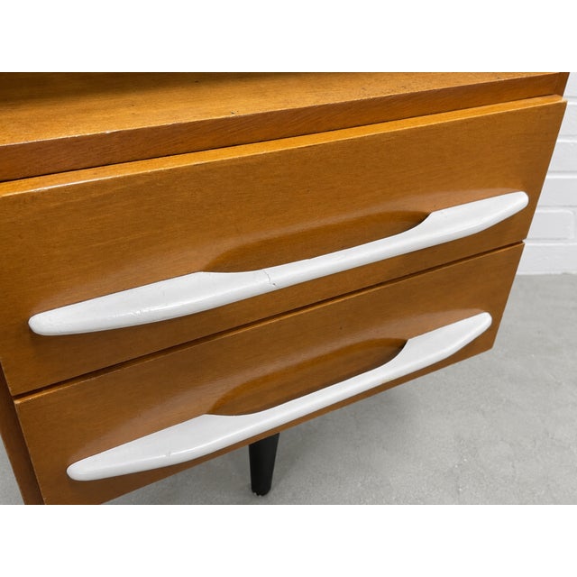 Pair of Mid Century Modern Floating Nightstands + Black Glass Tops by Mojmir Pozar for Up Zavody, C. 1950s For Sale - Image 12 of 14