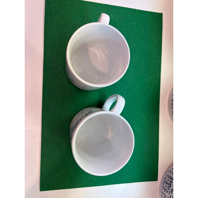 White Collectible Fine China Large Florida Jumbo Map Mugs – A Pair For Sale - Image 8 of 9