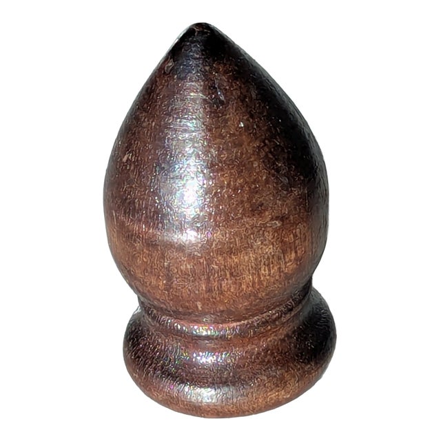 Late 20th Century Wood Finial Simply Stated For Sale