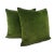 This is a rectangular lumbar pillow cover featuring a rich moss green velvet fabric. The velvet has a subtle texture, due...