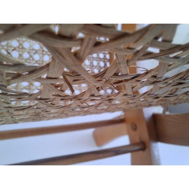 Mid-Century Wooden and Rattan Folding Magazine Rack, Former Czechoslovakia, 1960 For Sale - Image 6 of 18