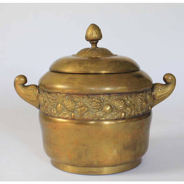 Early 20th Century Antique Brass Jugendstil Lidded Wine Bowl For Sale - Image 5 of 12