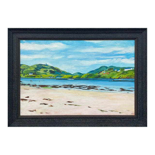 White Sandy Beach Near Isle of Skye in Scottish Highlands by Contemporary British Artist For Sale