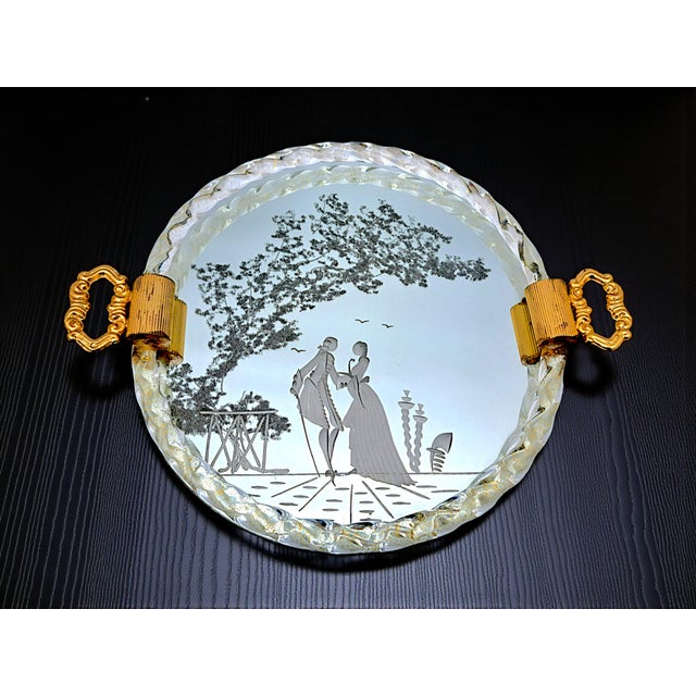 Gold Murano Glass Torchon Tray from Manifattura Di Murano, 1960s For Sale - Image 8 of 10