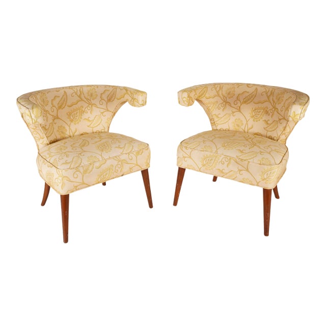 1960s Vintage Tommi Parzinger Veronese Klismos Upholstered Armchairs- Set of 2 For Sale
