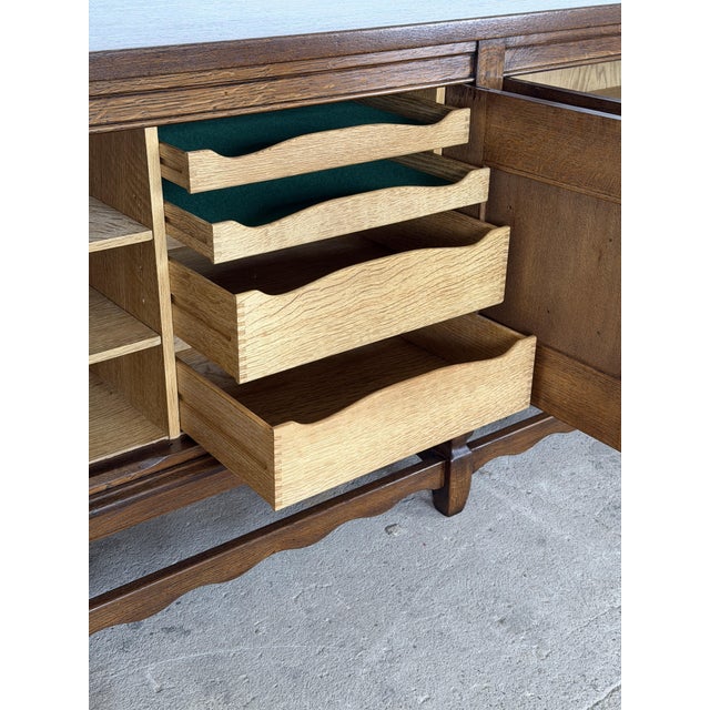 Mid-Century Modern Stained Oak Sideboard by Henning Kjærnulf, Denmark, 1960s For Sale - Image 4 of 12