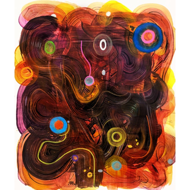 Materials Acrylic, oil pastel and colored pencils on paper Hand-signed by artist, Signed lower right Certificate of...