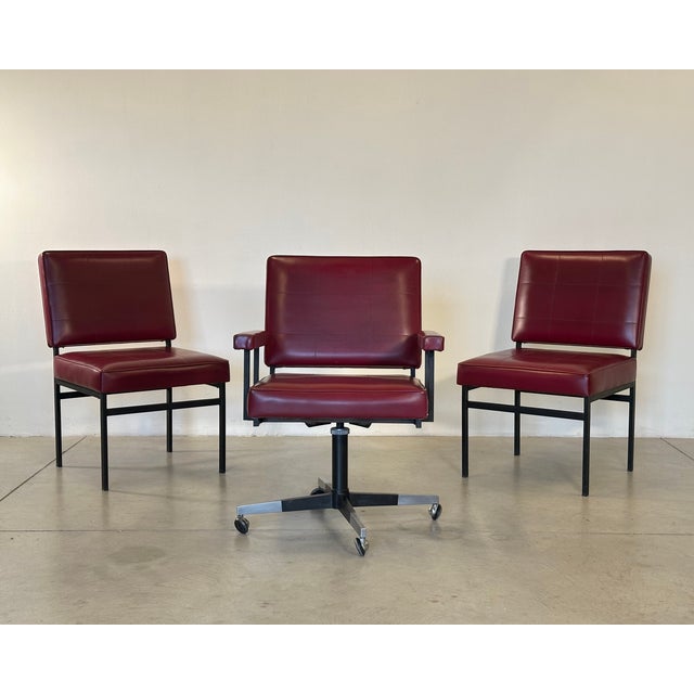 Vintage Swivel Chair and Office Chairs, 1960s, Set of 3 For Sale - Image 17 of 17