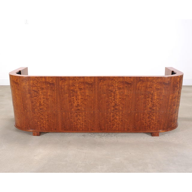Leon Rosen Art Deco Style Burlwood Waterfall Sofa Settee For Sale - Image 18 of 18