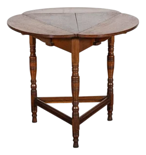 Antique English Oak Folding Cricket Table, 1800s