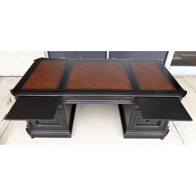 Hooker Furniture Hooker Furniture Telluride 76” Executive Desk With Wood Panels For Sale - Image 4 of 15