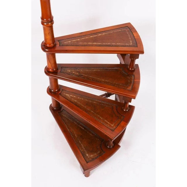 This is a beautiful set of Vintage English spiral library steps, circa second half of the 20th century date. They are of...