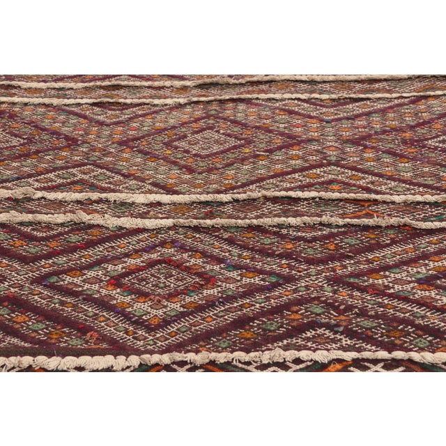 Late 20th Century Vintage Zemmour Moroccan Kilim Rug, 03'02 X 14'07 For Sale - Image 5 of 11