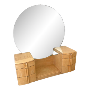 Vintage 1930s Heywood Wakefield Airflow Vanity Dressing Table Art Deco / Mid Century Modern Style