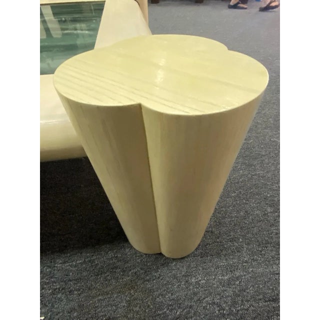 1980s Deco Revival Cerused Oak & Marble Resin Modern Coffee Table by Enrique Garcel For Sale - Image 9 of 10