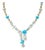 Nina Zhou Serenity Aquamarine Turquoise Diamond Statement Necklace in 14k Yellow Gold For Sale