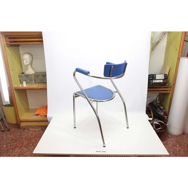 Mid-Century Modern Italian Leatherette and Chromed Metal Chair, 1960s For Sale - Image 3 of 5