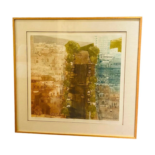 1990s San Francisco- Up Signed Rusta Groewe Numbered Serigraph Watercolor Print For Sale - Image 13 of 13