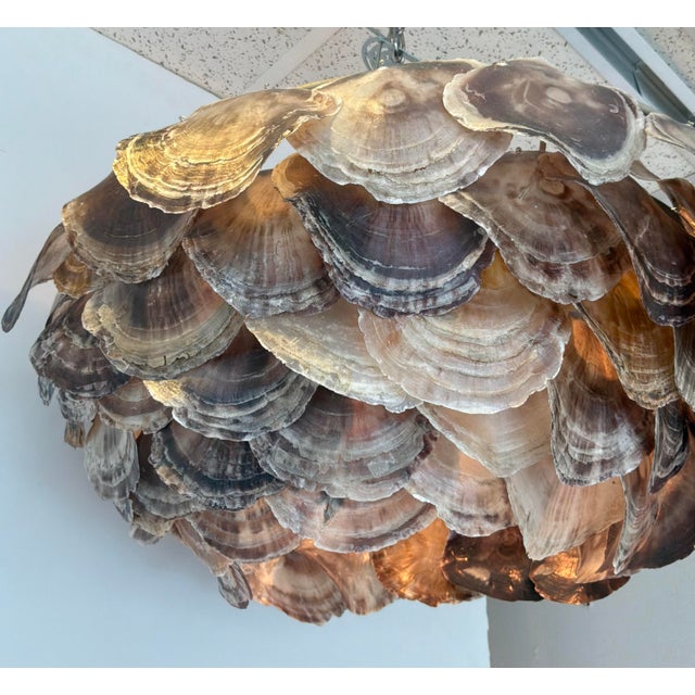 Modern Currey & Company Modern Capiz Shell Seahouse Semi-Flush Mount For Sale - Image 3 of 4